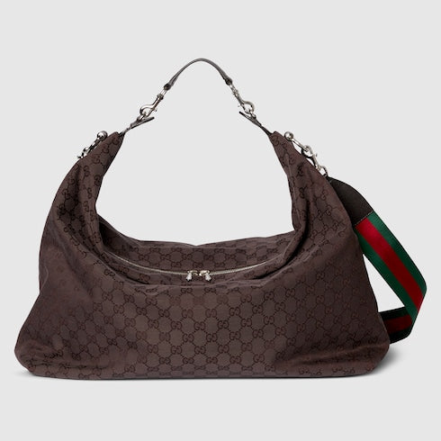 Brera large crossbody bag - dark brown GG canvas
