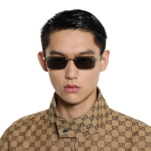 Rectangular frame sunglasses - light gold