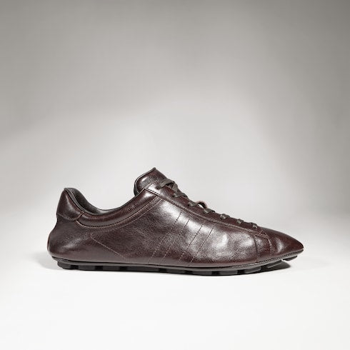Men's sneaker with driver sole - dark brown leather