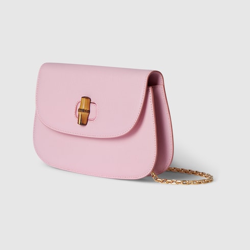 Bamboo clutch - light pink leather