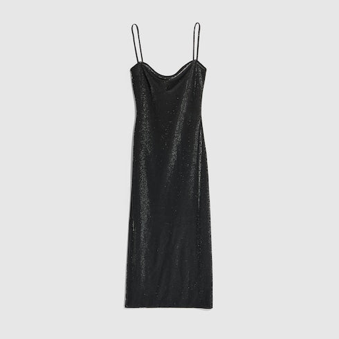Jersey dress with iridescent effect - black