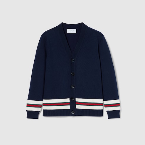 Children's cotton cardigan with Web - dark blue