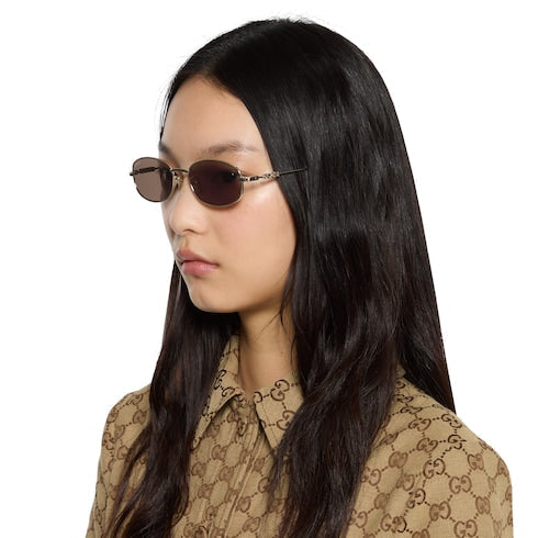 Oval frame sunglasses - light gold