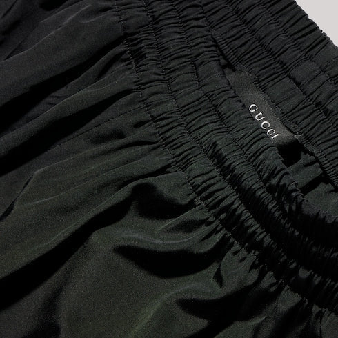 Cotton acetate faille pants - black