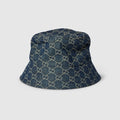 GG cotton denim bucket hat - blue