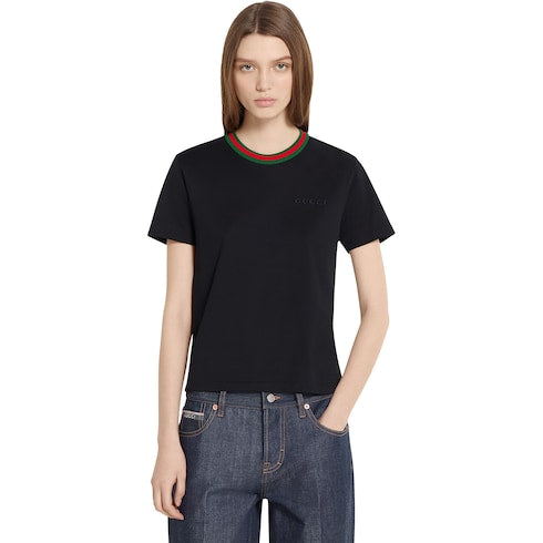 Cotton jersey T-shirt - black