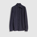 Silk poplin shirt - dark blue
