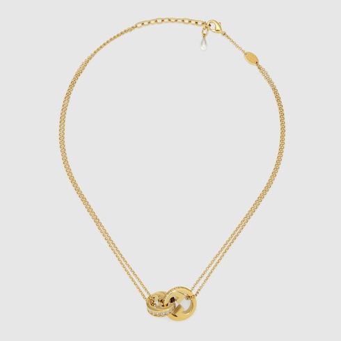 Gucci Blondie double chain necklace - light gold-toned brass