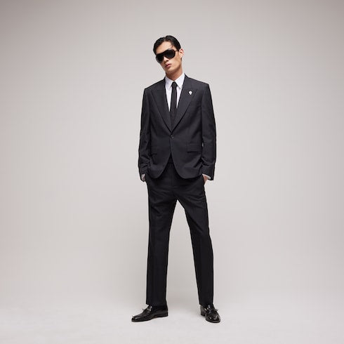 Wool single-breasted jacket - dark grey