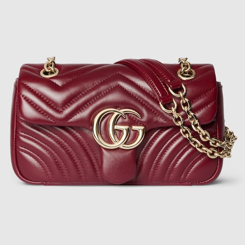 GG Marmont small shoulder bag - Rosso Ancora red leather