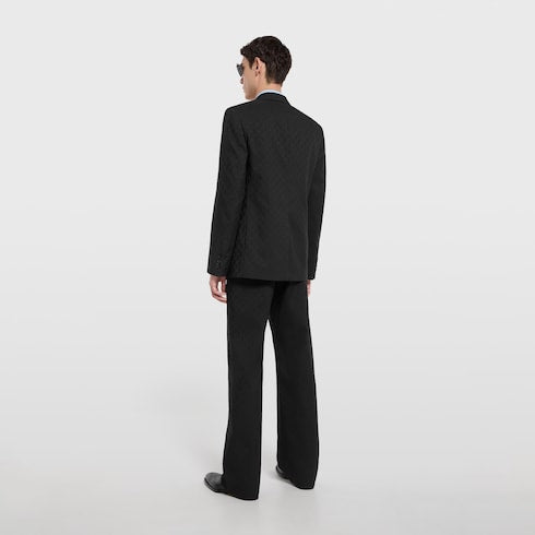 Single-breasted GG wool jacket - black