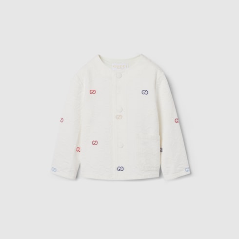 Baby GG cotton jacket - white and multicolor