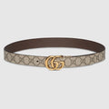 GG Marmont reversible belt - brown leather