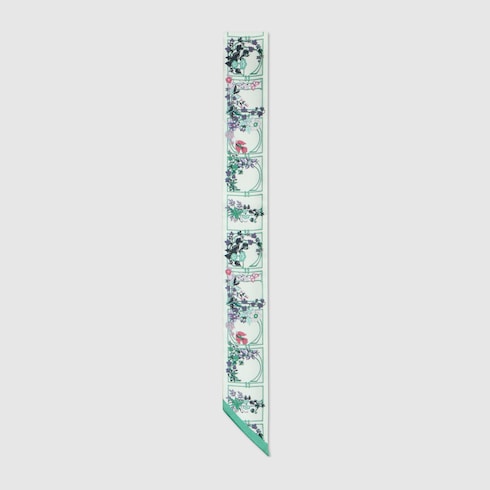 Printed silk twill ribbon - green
