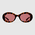 Oval frame sunglasses - dark brown tortoiseshell