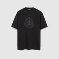 Cotton jersey T-shirt with print - black