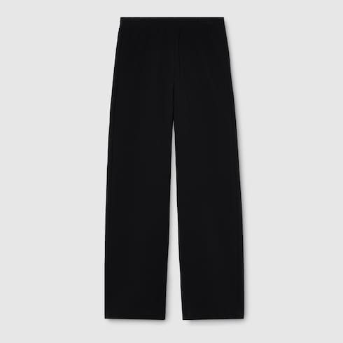 Stretch nylon sportswear pants - black