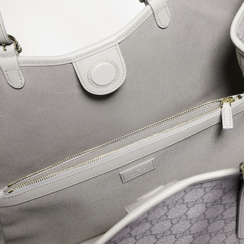 GG Emblem large tote bag - grey GG fabric