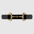 Horsebit hair clip with enamel - black enamel