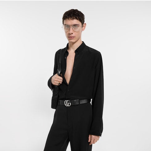 Flat Marmont belt - black leather