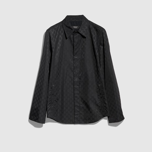 GG light silk faille jacket - black