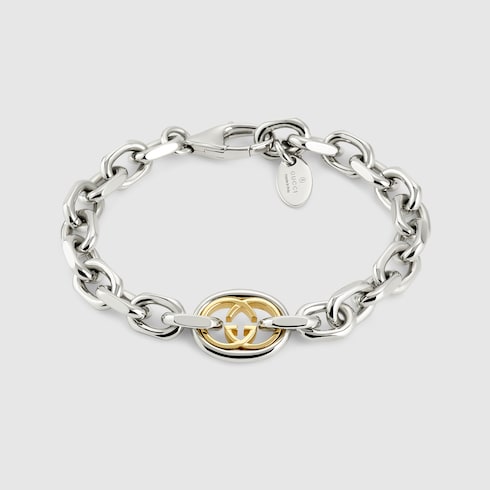 Gucci Interlocking chain bracelet - palladium-toned brass