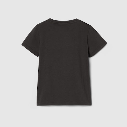 Children's printed cotton T-shirt - dark grey