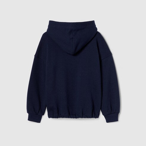 Children's cotton hooded sweatshirt - dark blue