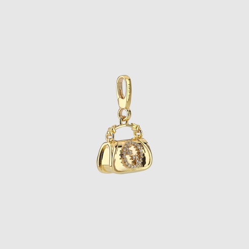 Gucci Blondie charm with crystals - gold-toned brass