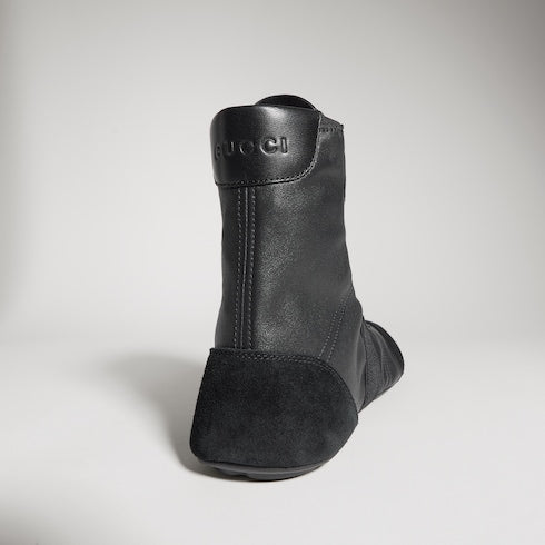 Women's Flex high-top sneaker - black leather