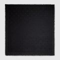 Double G silk wool shawl - black