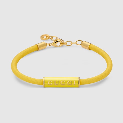 Bracelet with enamel Gucci - light yellow leather