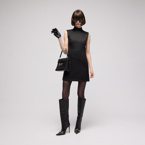 GG viscose jacquard dress - black