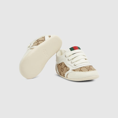 Baby Gucci Re-Web sneaker - ivory leather