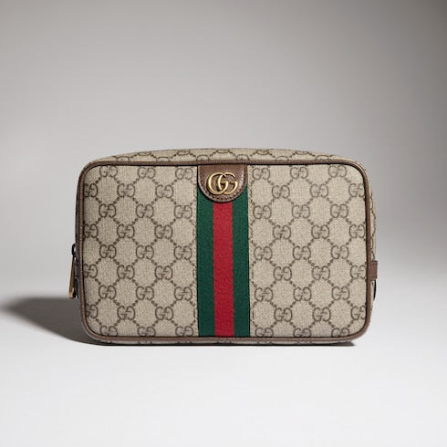 Gucci Savoy small toiletry case - beige and ebony Supreme