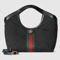 Gucci Giglio small tote bag - black GG canvas