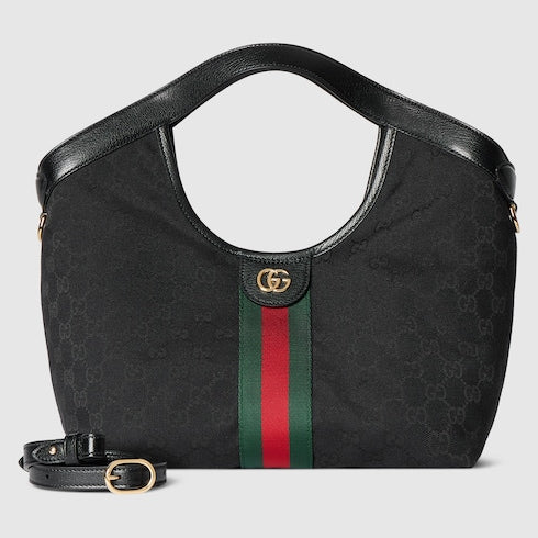 Gucci Giglio small tote bag - black GG canvas
