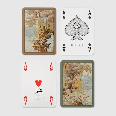 Double card set with Double G - beige and ebony GG Supreme