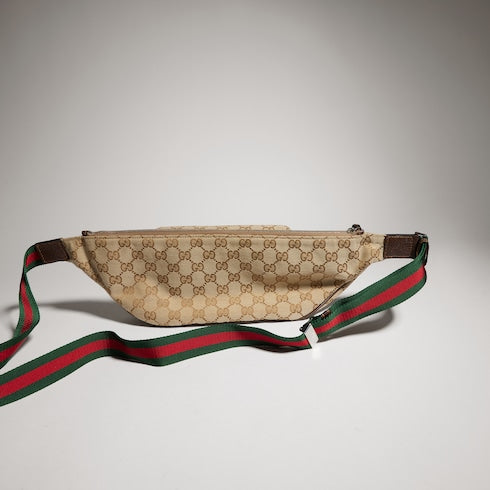 Flatpack large belt bag - sand and brown GG canvas