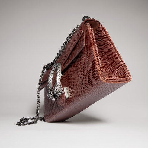 Dionysus lizard medium shoulder bag - chestnut