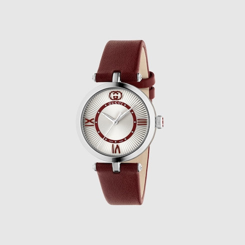 Model 2000 watch, 30mm - red leather
