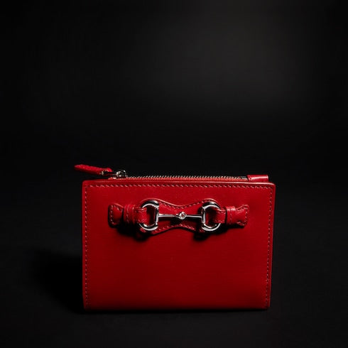 Small wallet with Horsebit - bright red leather