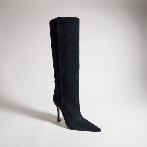Women's stiletto boot - black suede