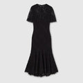 GG flower stretch lace dress - black