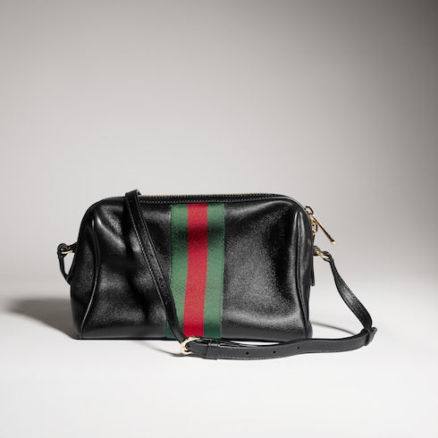 Gucci Horsebit Web small camera bag - black leather