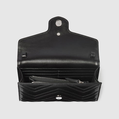 GG Marmont wallet on chain - black leather