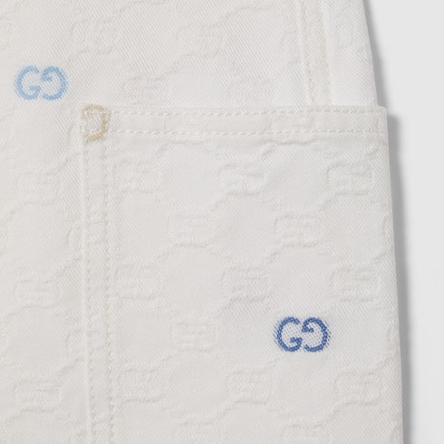 Children's GG cotton skirt - white and multicolor