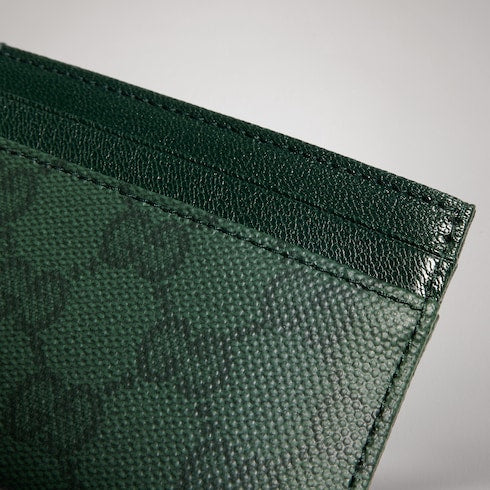 Gucci Essence Classic card case - dark green GG canvas