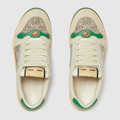 Women's GG crystal Screener sneaker - ivory leather