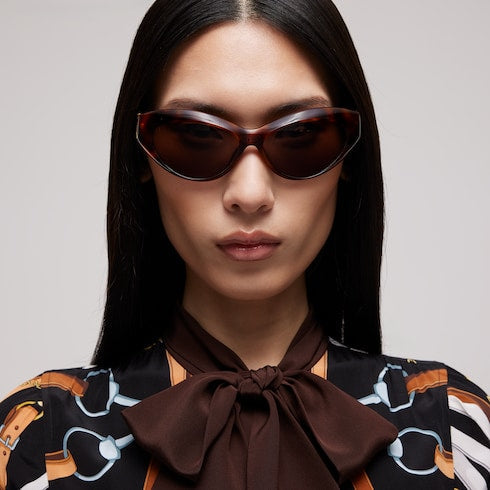 Cat eye frame sunglasses - brown tortoiseshell